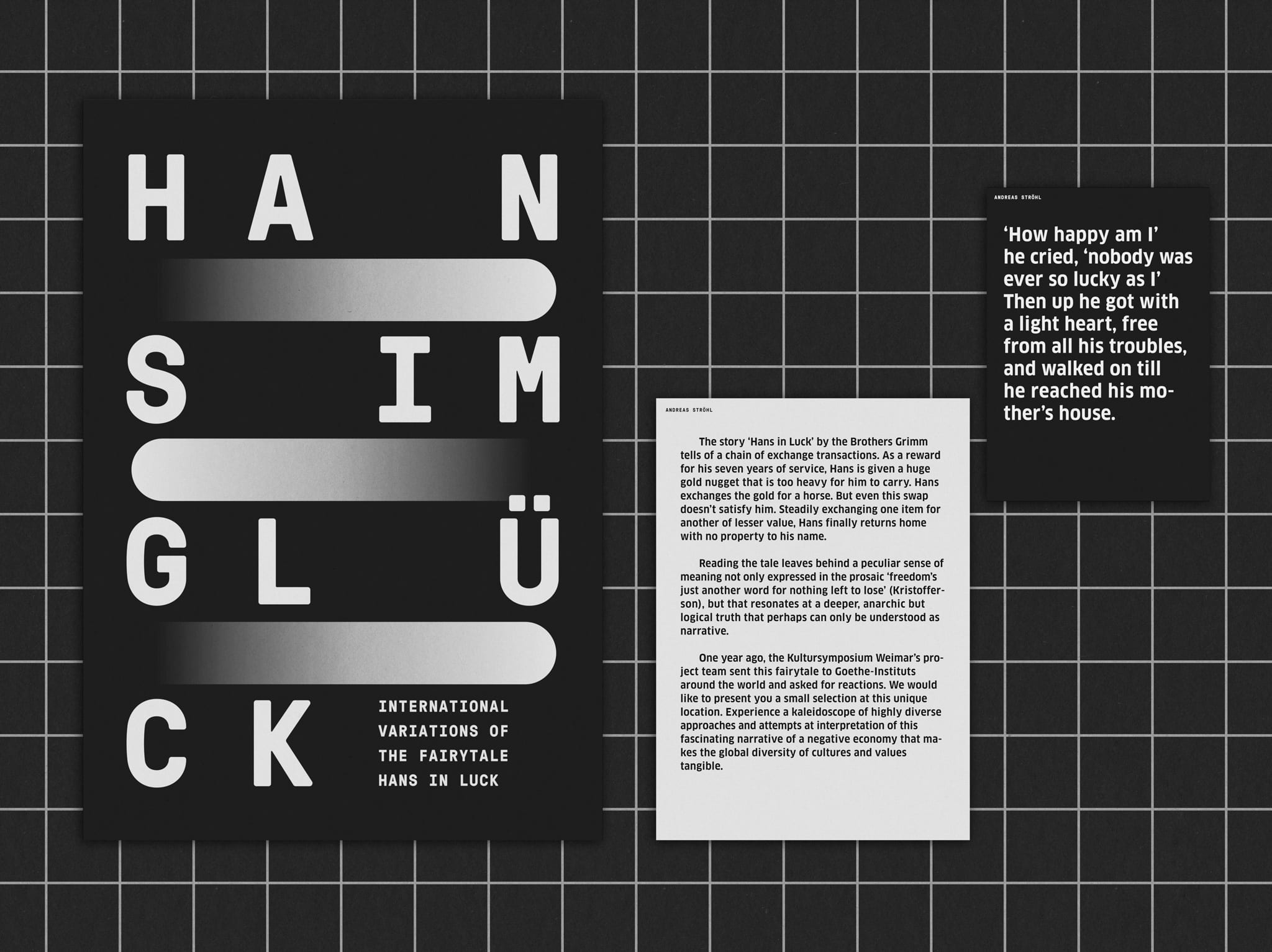 Programmheft Ausstellung Hans im Gl&uuml;ck / Program booklet exhibition Hans im Gl&uuml;ck