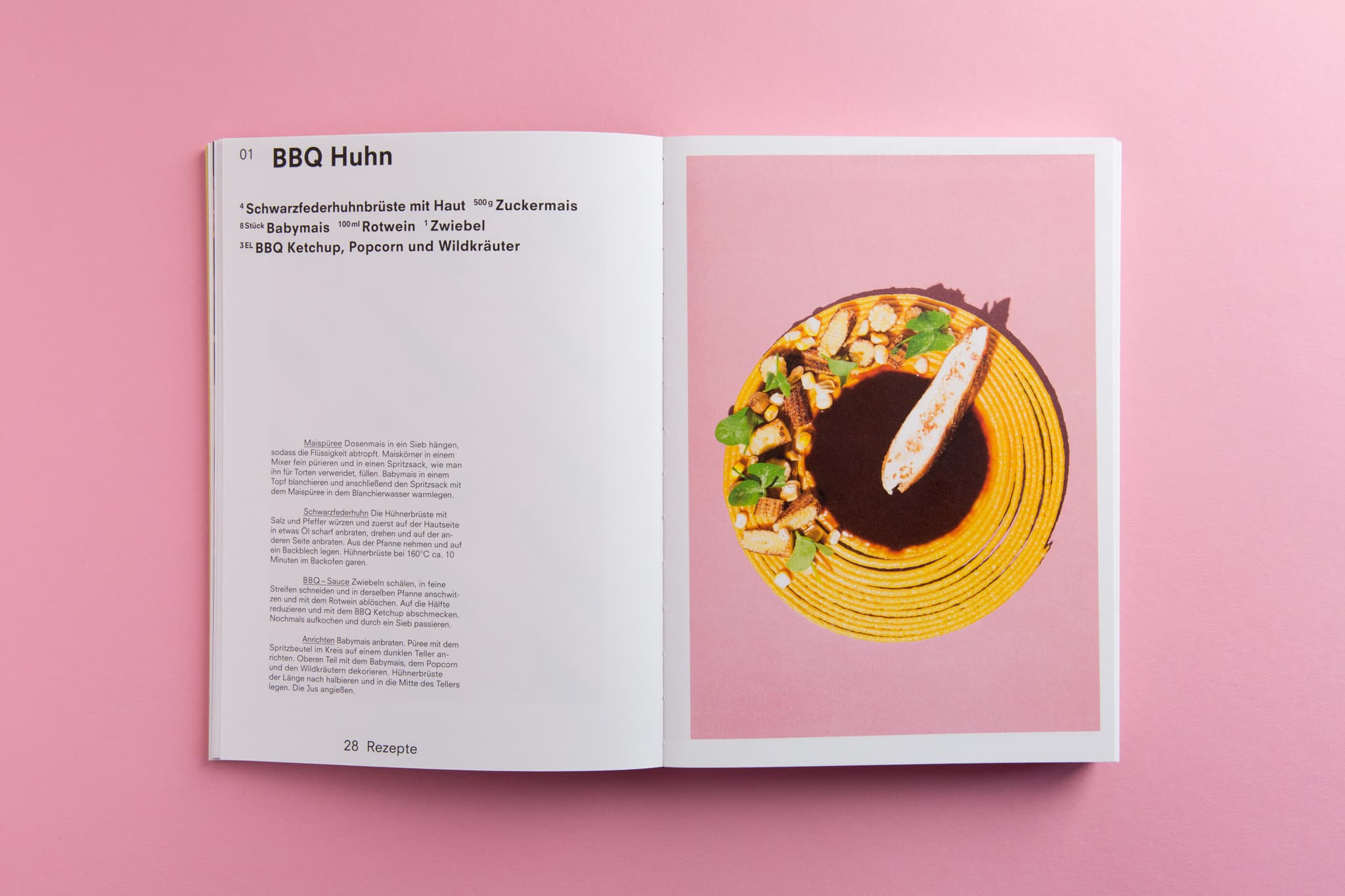 Layout Rezept f&uuml;r BBQ Huhn / Layout recipe for BBQ chicken
