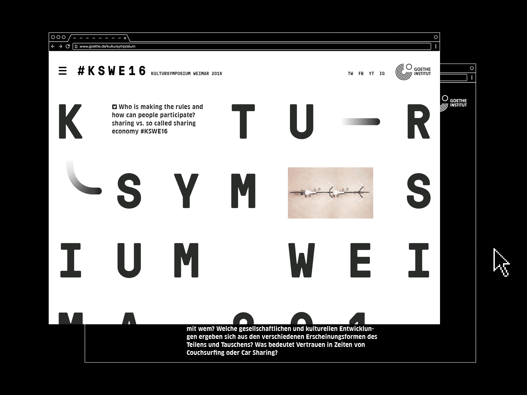 Konferenz-Website in einer schematischen Darstellung / Conference website in a schematic view