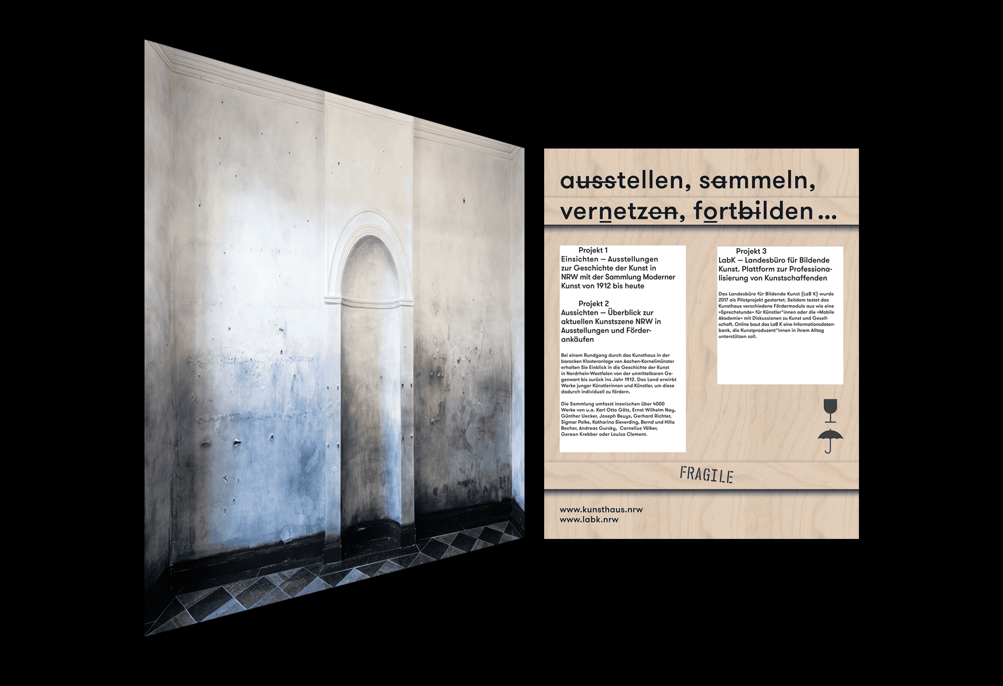 Tapezierte + beschriftete Transportkisten / Art transport boxes with wallpaper