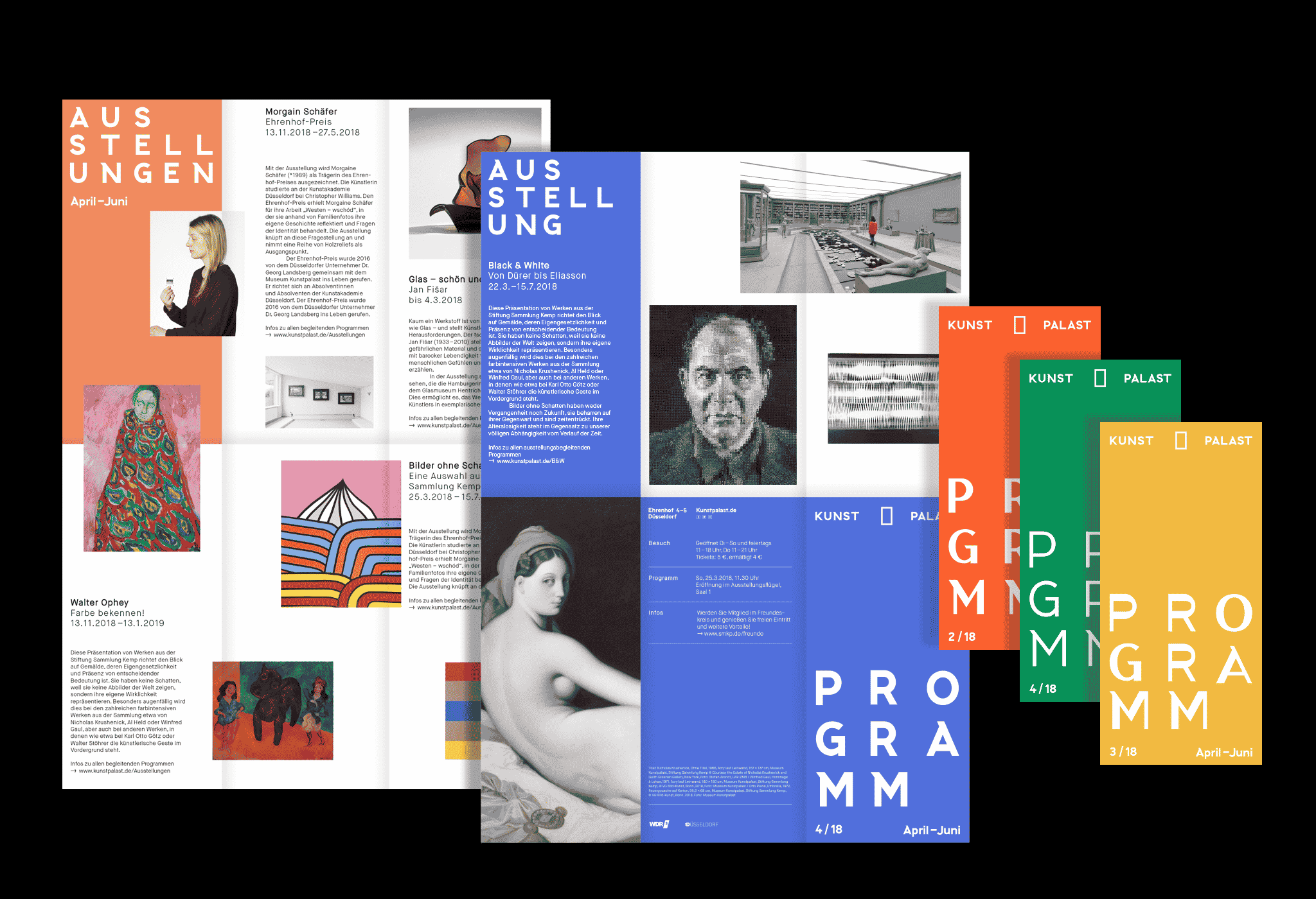 Bunt gestaltete Din Lang Klappflyer / Colorful designed Din Lang folding flyer