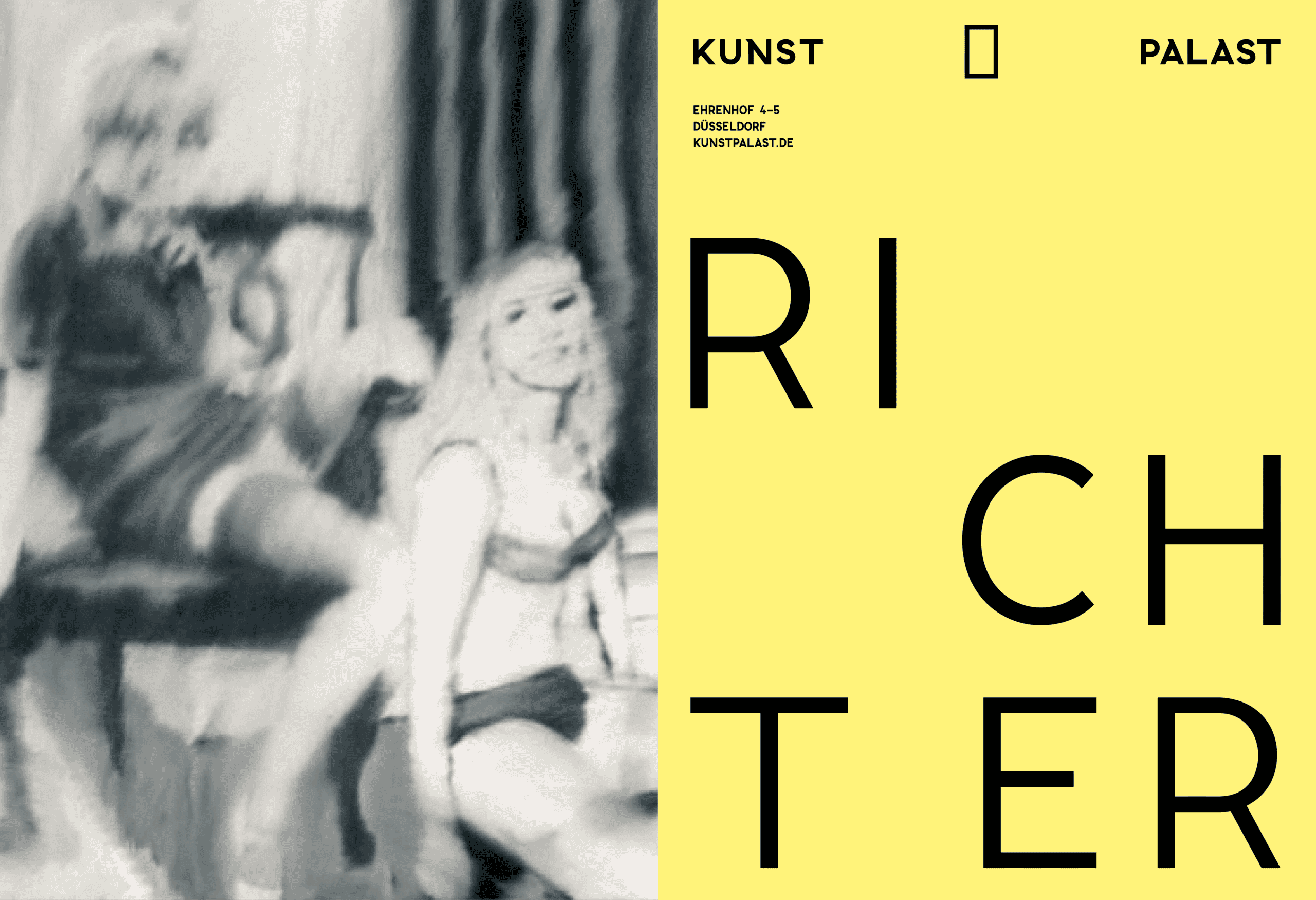 Gemaltes unscharfes Frauenbild neben Schrift / Painted blurred woman image next to writing