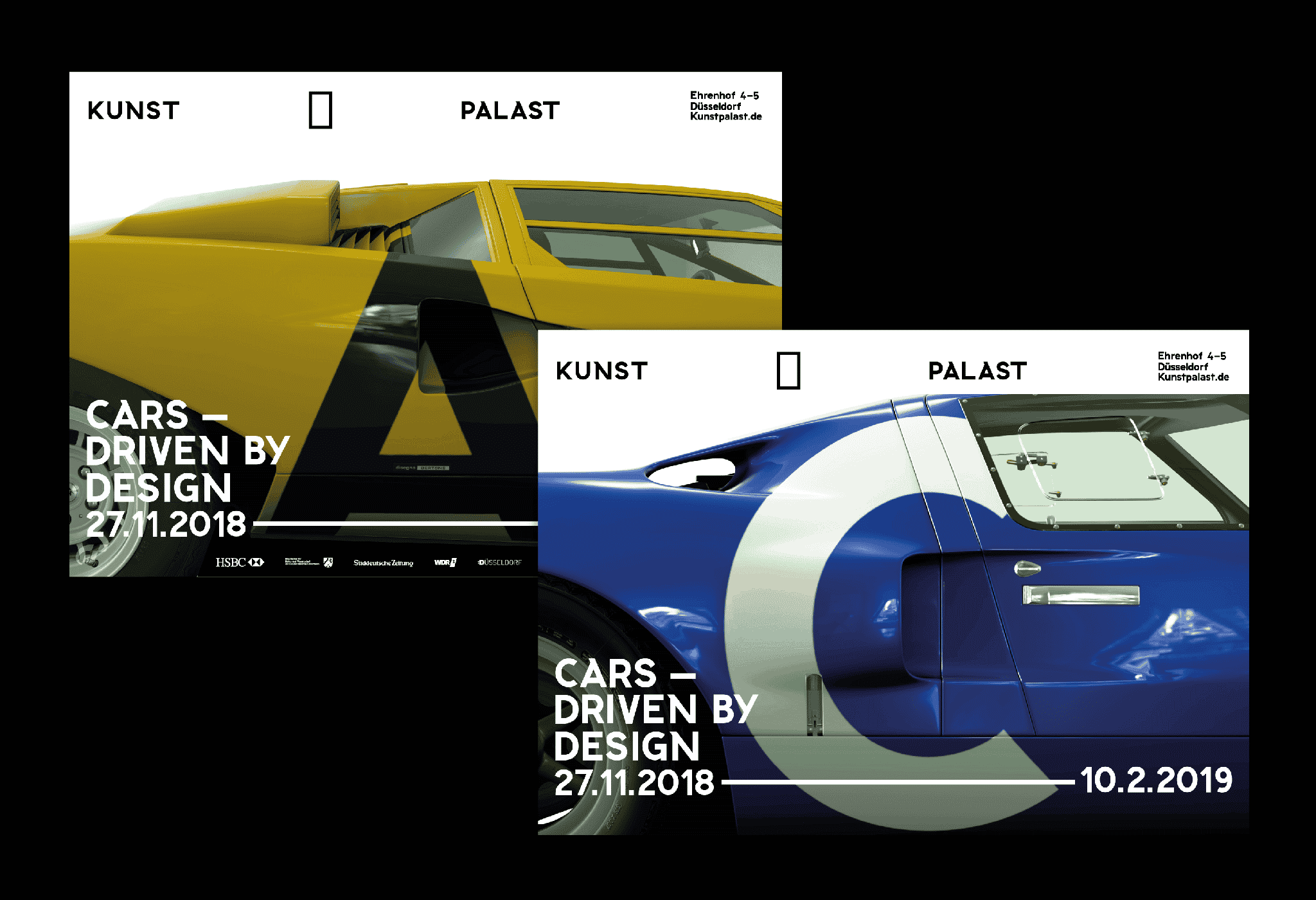 2 Ausstellungsplakate mit Details von Autos / 2 exhibition posters with details of cars