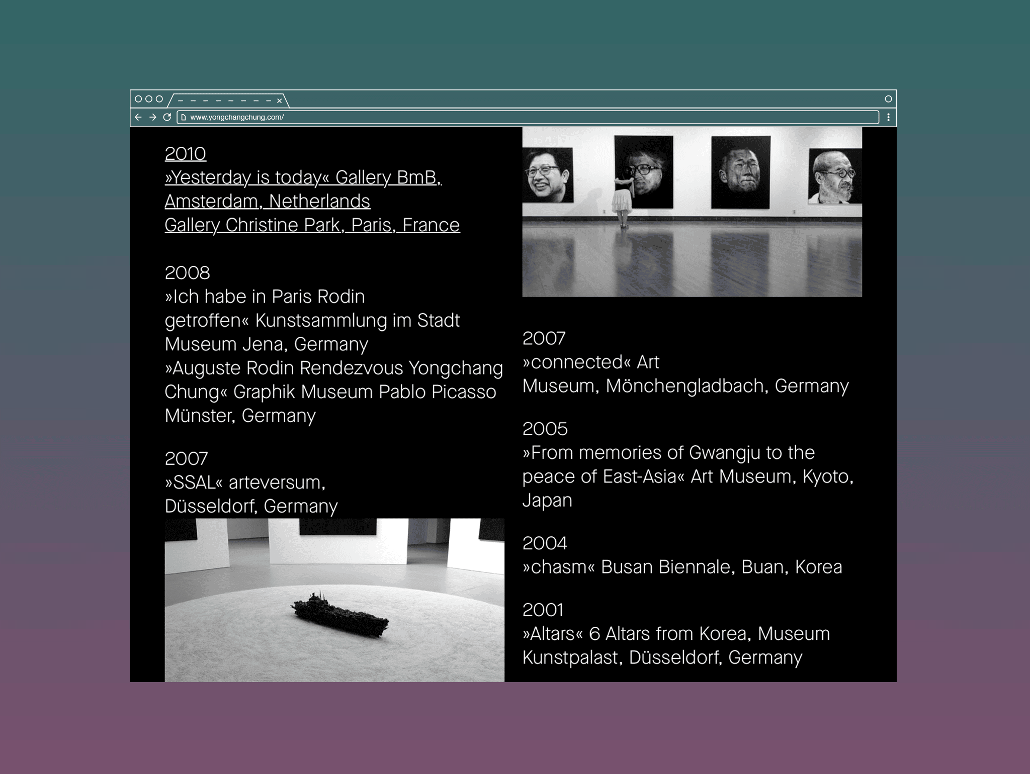 Grafischer Browser mit Ausstellungen / Graphic browser with exhibitions