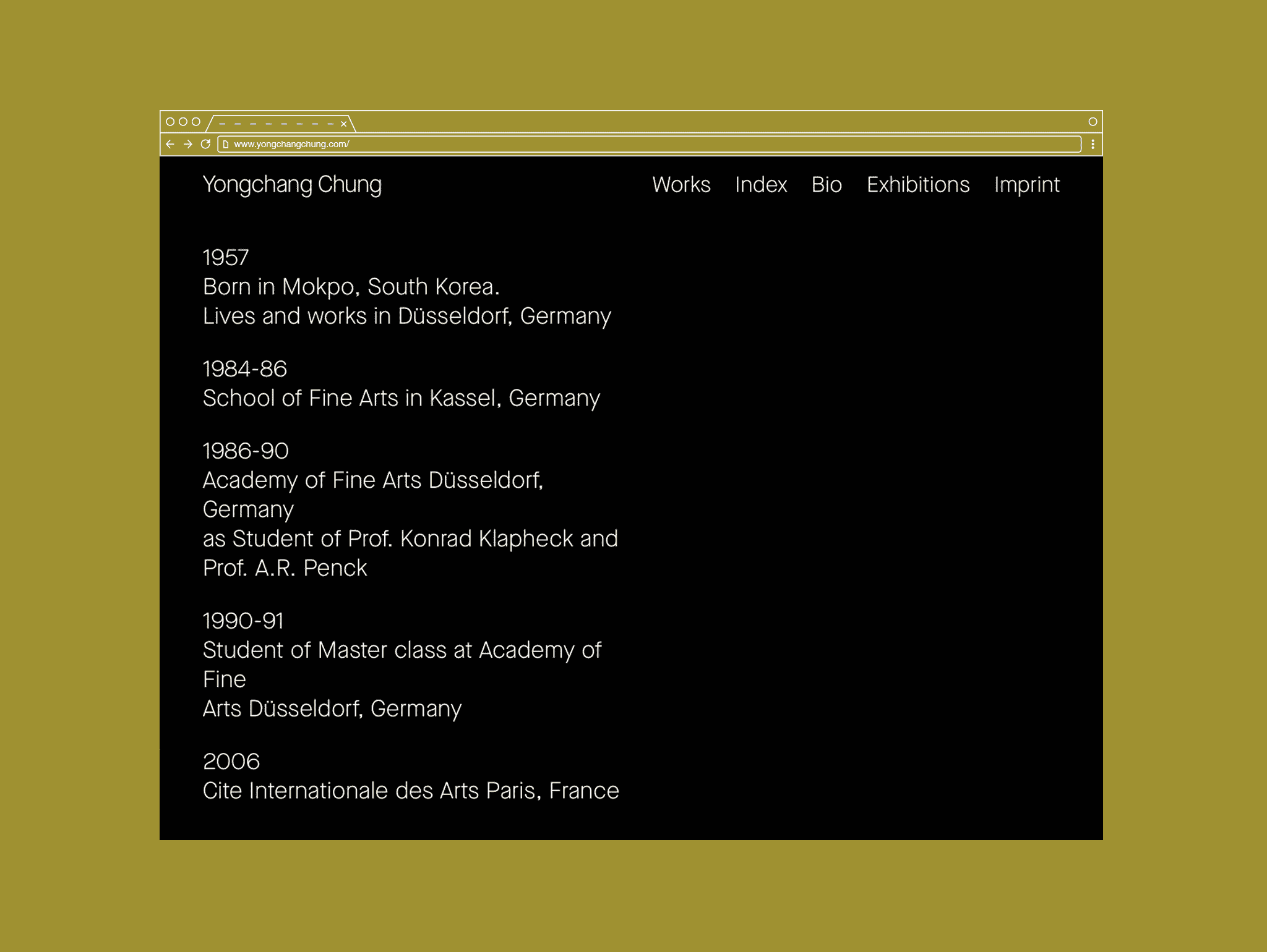 Grafisches Browserfenster mit Vita / Graphic browser with vita