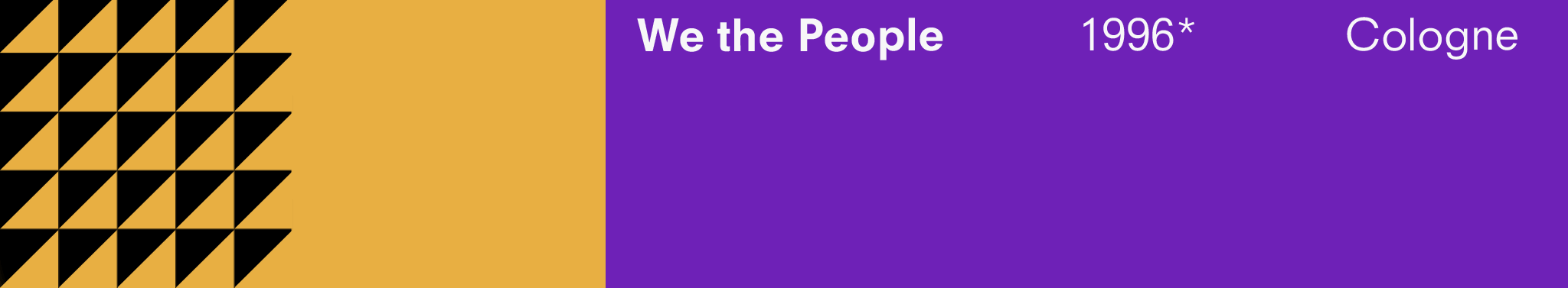 gelb-violette Grafik mit schwarzem Muster und wei&szlig;er Schrift / yellow purple graphic with black pattern and white font