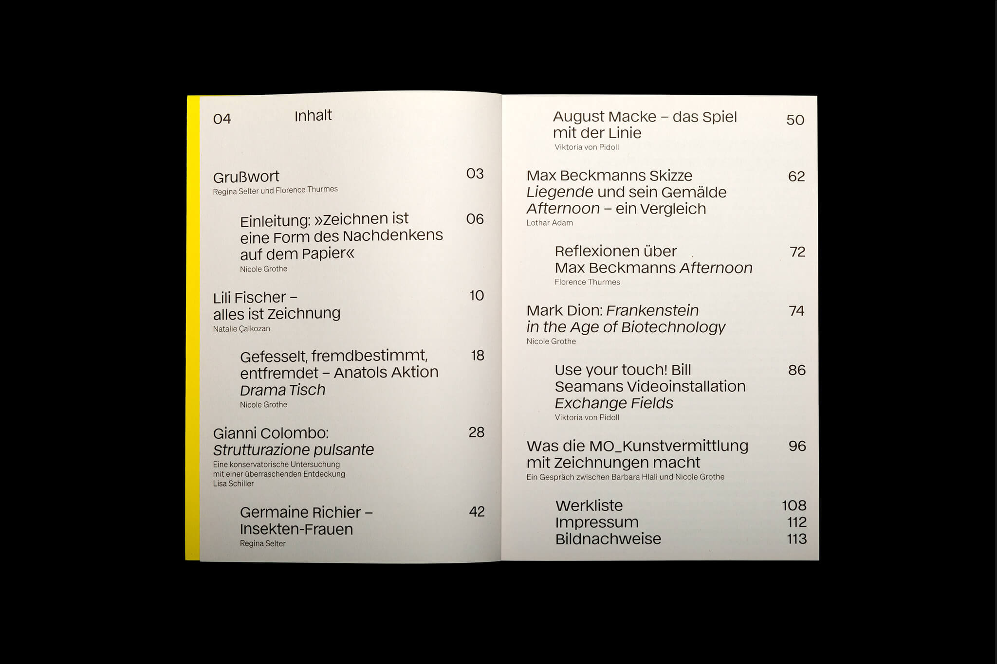 Aufgeschlagenes Inhaltsverzeichnis / Open table of contents