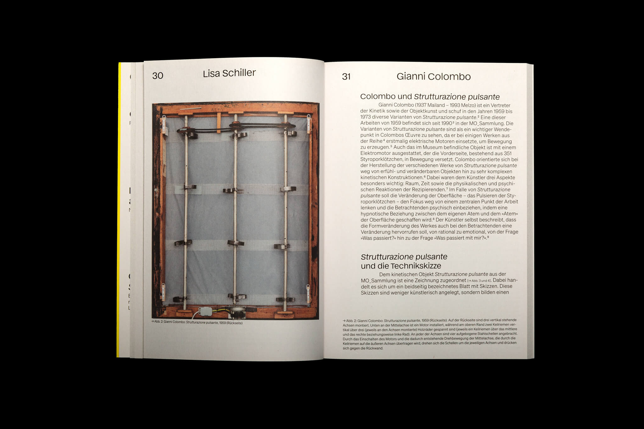 Layout mit Abbildung Kunstwerk und Text / Layout with artwork and text