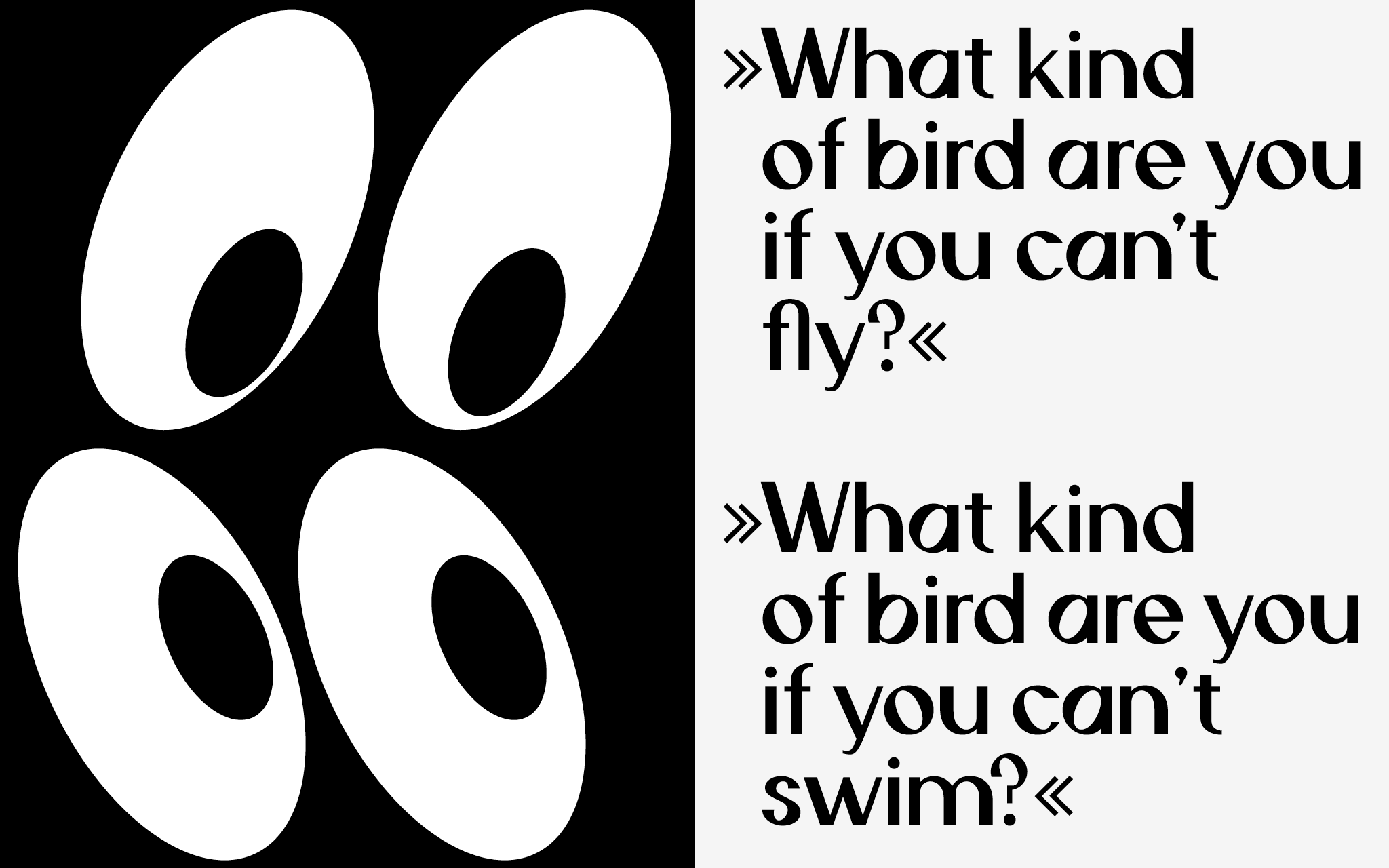 Schwarze Schrift und Grafik / Black font and graphic