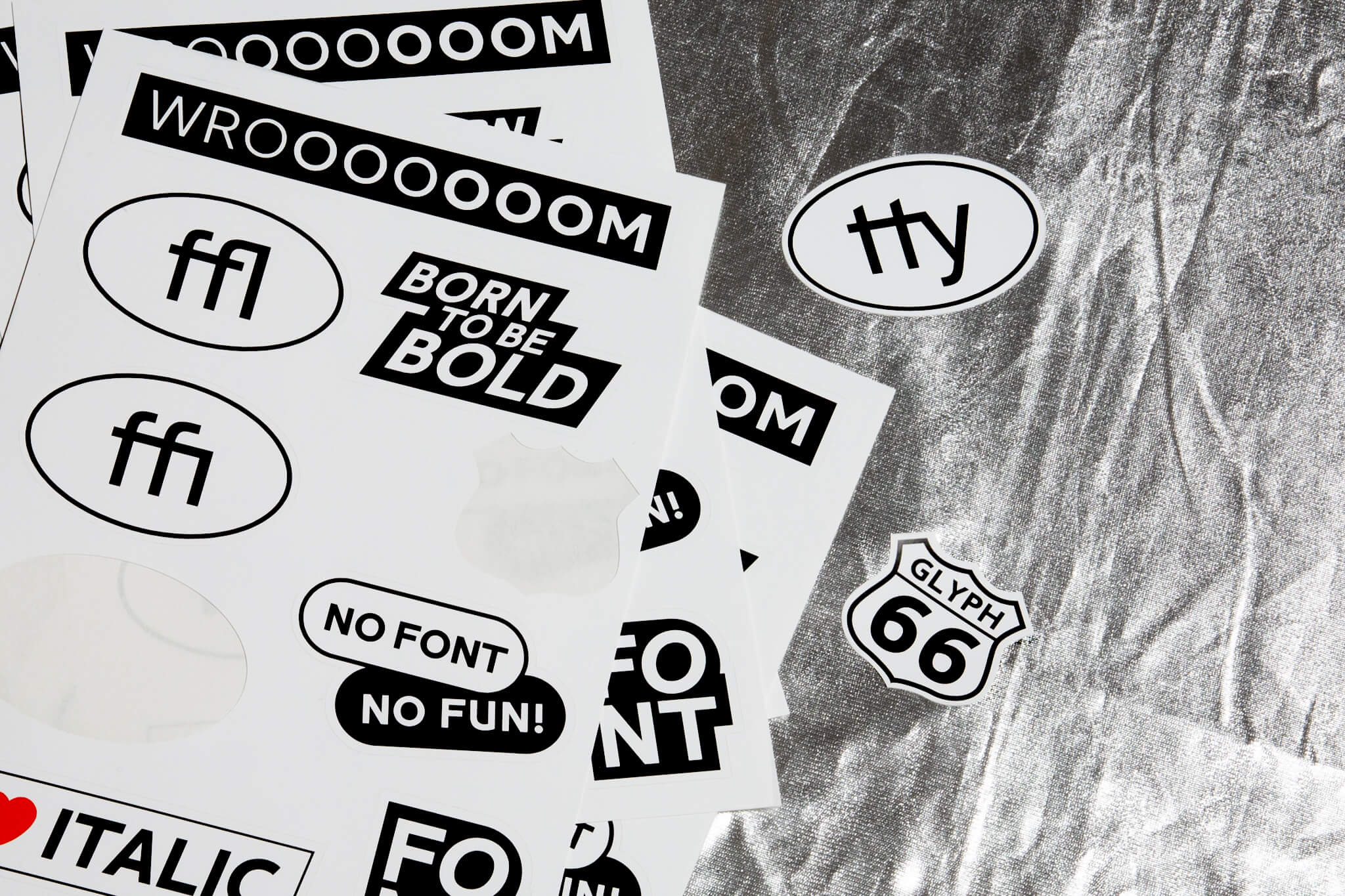 Sticker auf Aluminiumfolie / Sticker on aluminium foil