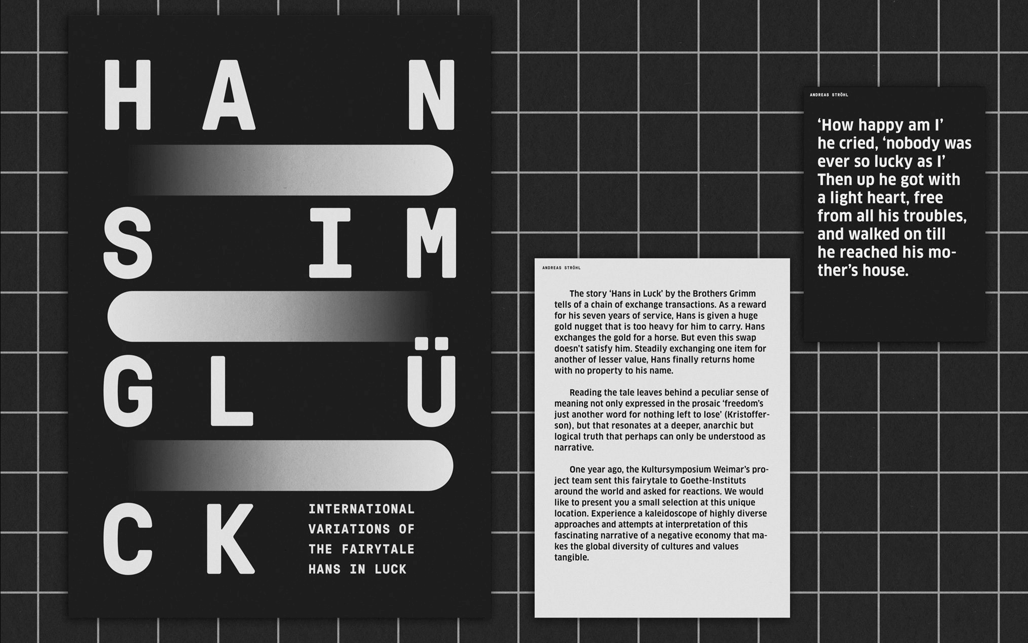 Programmheft Ausstellung Hans im Glück / Program booklet exhibition Hans im Glück