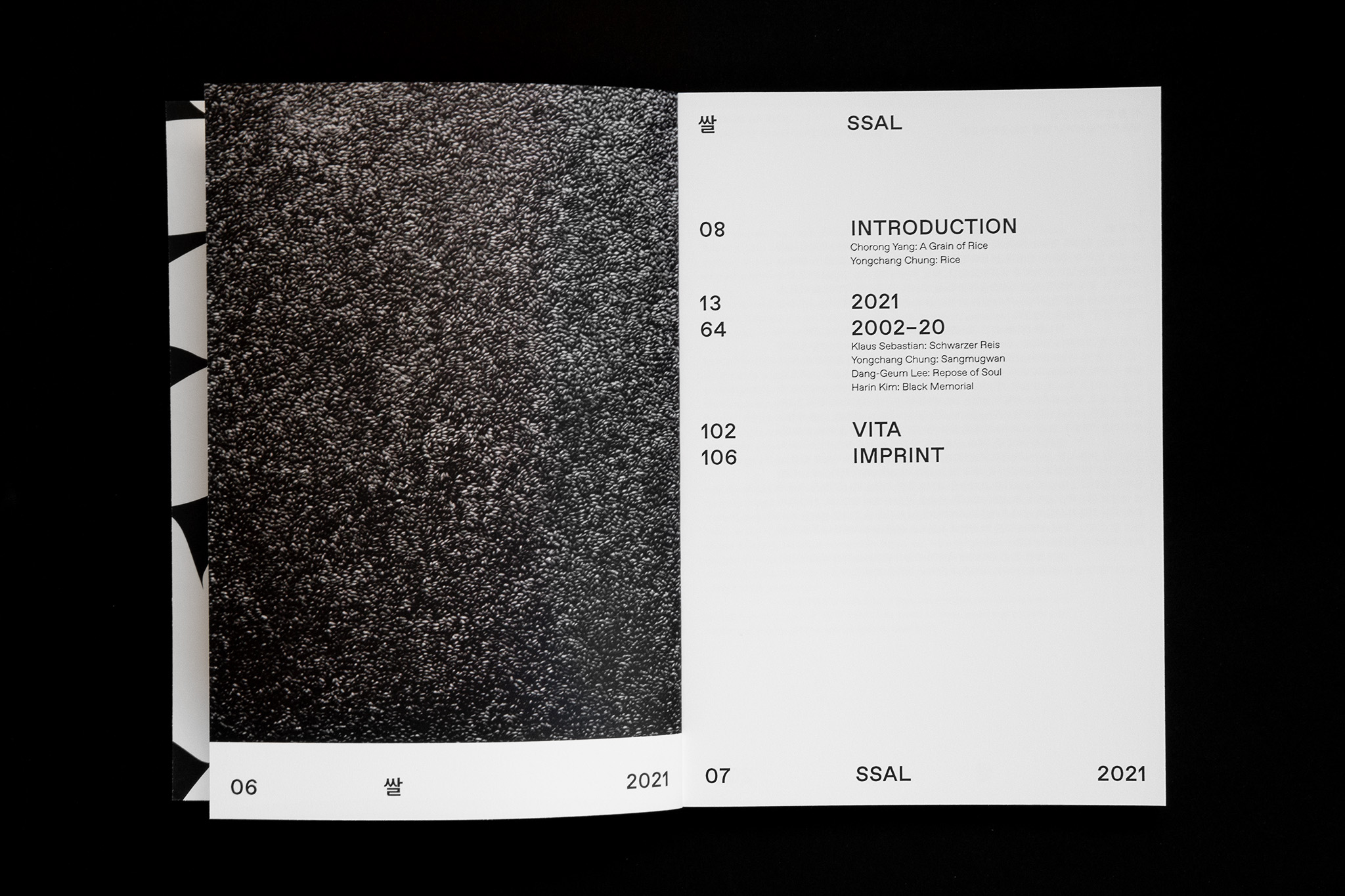 Layout Inhaltsverzeichnis mit Reisbild / Layout table of contents with rice image