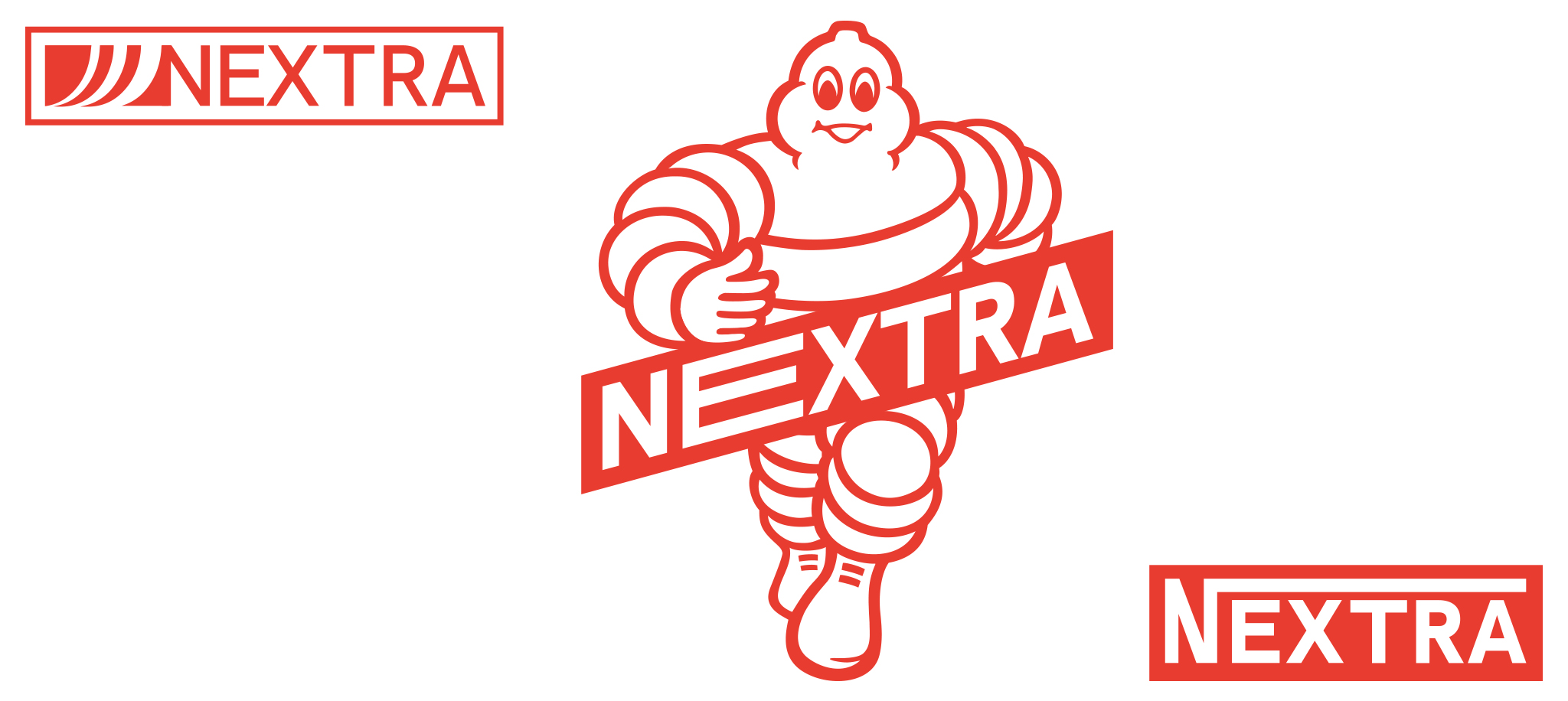 freigestellte rote Sticker mit Schriftzug und Figur / isolated red sticker with lettering and figure